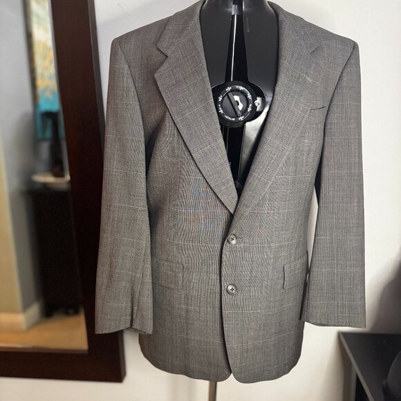 Vintage Hart Schaffner Marx Plaid Suit Jacket – Made in USA, Size 40R - Picture 1 of 7